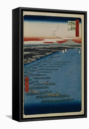 Minami Shinagawa and Samezu Coast (One Hundred Famous Views of Ed), 1856-1858-Utagawa Hiroshige-Framed Stretched Canvas