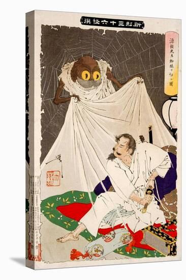 Minamoto No Yorimitsu Preparing to Kill the Earth Spider, Thirty-Six Transformations-Yoshitoshi Tsukioka-Stretched Canvas