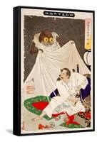 Minamoto No Yorimitsu Preparing to Kill the Earth Spider, Thirty-Six Transformations-Yoshitoshi Tsukioka-Framed Stretched Canvas