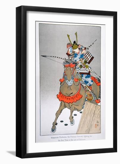 Minamoto Yoritomo Fighting for the First Time at the Age of Thirteen-Japanese School-Framed Giclee Print