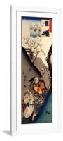 Minamoto Yoshiie at the Nakoso Barrier-Kuniyoshi Utagawa-Framed Premium Giclee Print