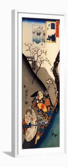 Minamoto Yoshiie at the Nakoso Barrier-Kuniyoshi Utagawa-Framed Premium Giclee Print