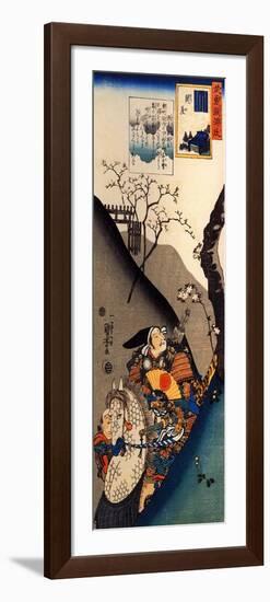 Minamoto Yoshiie at the Nakoso Barrier-Kuniyoshi Utagawa-Framed Giclee Print