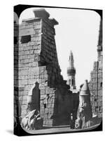 Minaret and Ruins of Luxor Temple, Luxor, Egypt, C1890. Lantern Slide-Newton & Co-Stretched Canvas