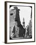 Minaret and Ruins of Luxor Temple, Luxor, Egypt, C1890. Lantern Slide-Newton & Co-Framed Photographic Print