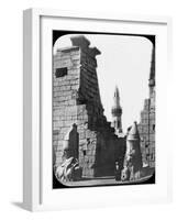 Minaret and Ruins of Luxor Temple, Luxor, Egypt, C1890. Lantern Slide-Newton & Co-Framed Photographic Print