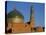 Minaret and Tiled Dome of a Mosque Rise Above the Old City of Khiva-Antonia Tozer-Stretched Canvas