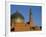 Minaret and Tiled Dome of a Mosque Rise Above the Old City of Khiva-Antonia Tozer-Framed Photographic Print