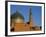 Minaret and Tiled Dome of a Mosque Rise Above the Old City of Khiva-Antonia Tozer-Framed Photographic Print