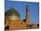 Minaret and Tiled Dome of a Mosque Rise Above the Old City of Khiva-Antonia Tozer-Mounted Photographic Print