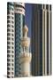 Minaret below Skyscrapers in Dubai-Jon Hicks-Stretched Canvas