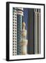 Minaret below Skyscrapers in Dubai-Jon Hicks-Framed Photographic Print