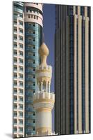 Minaret below Skyscrapers in Dubai-Jon Hicks-Mounted Photographic Print