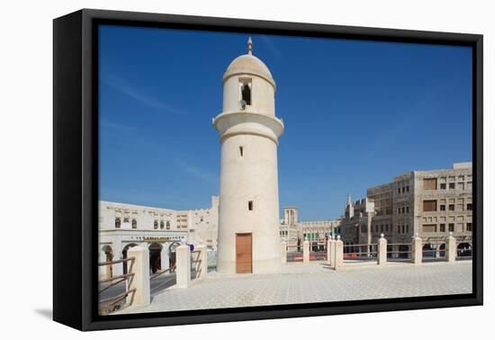 Minaret Near Waqif Souq, Doha, Qatar, Middle East-Frank Fell-Framed Stretched Canvas