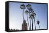 Minaret of Koutoubia Mosque with Palm Trees, UNESCO World Heritage Site, Marrakesh, Morocco-Stephen Studd-Framed Stretched Canvas