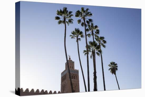 Minaret of Koutoubia Mosque with Palm Trees, UNESCO World Heritage Site, Marrakesh, Morocco-Stephen Studd-Stretched Canvas