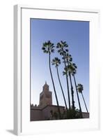 Minaret of Koutoubia Mosque with Palm Trees, UNESCO World Heritage Site, Marrakesh, Morocco-Stephen Studd-Framed Photographic Print