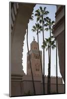 Minaret of Koutoubia Mosque with Palm Trees, UNESCO World Heritage Site, Marrakesh, Morocco-Stephen Studd-Mounted Photographic Print