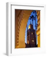 Minaret of the Koutoubia Mosque at Dusk, Marrakesh, Morocco, North Africa, Africa-Frank Fell-Framed Photographic Print