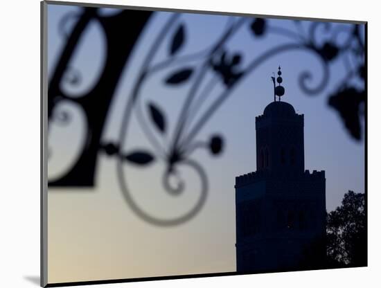 Minaret of the Koutoubia Mosque at Sunset, Marrakesh, Morocco, North Africa, Africa-Frank Fell-Mounted Photographic Print