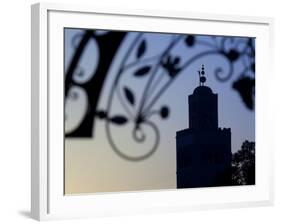 Minaret of the Koutoubia Mosque at Sunset, Marrakesh, Morocco, North Africa, Africa-Frank Fell-Framed Photographic Print