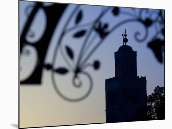 Minaret of the Koutoubia Mosque at Sunset, Marrakesh, Morocco, North Africa, Africa-Frank Fell-Mounted Photographic Print