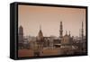 Minarets and Mosques of Cairo at Dusk-Alex Saberi-Framed Stretched Canvas