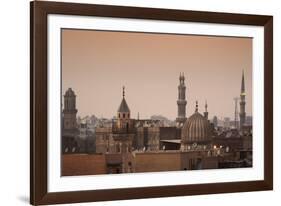 Minarets and Mosques of Cairo at Dusk-Alex Saberi-Framed Photographic Print