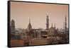 Minarets and Mosques of Cairo at Dusk-Alex Saberi-Framed Stretched Canvas