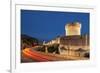 Minceta tower and city walls with traffic light trails, Dubrovnik Old Town, Dubrovnik, Dalmatian Co-Neale Clark-Framed Photographic Print