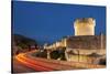 Minceta tower and city walls with traffic light trails, Dubrovnik Old Town, Dubrovnik, Dalmatian Co-Neale Clark-Stretched Canvas