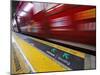 Mind the Gap Sign in a Metro Rio Station.-Jon Hicks-Mounted Photographic Print