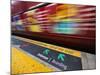 Mind the Gap Sign in a Metro Rio Station.-Jon Hicks-Mounted Photographic Print