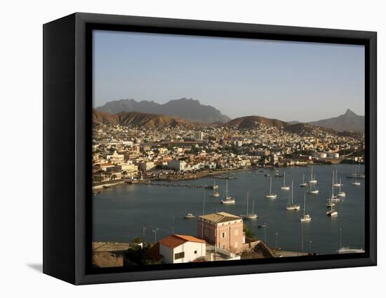 Mindelo City and Harbour, Sao Vicente, Cape Verde Islands, Atlantic, Africa-G Richardson-Framed Stretched Canvas