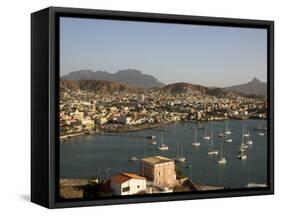 Mindelo City and Harbour, Sao Vicente, Cape Verde Islands, Atlantic, Africa-G Richardson-Framed Stretched Canvas