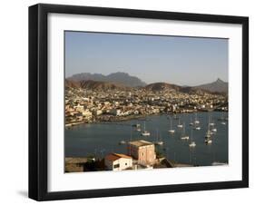 Mindelo City and Harbour, Sao Vicente, Cape Verde Islands, Atlantic, Africa-G Richardson-Framed Premium Photographic Print