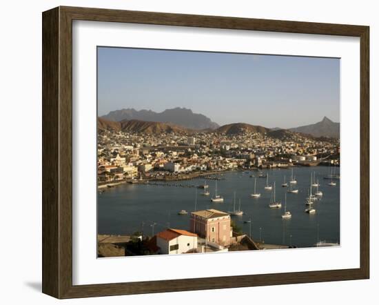 Mindelo City and Harbour, Sao Vicente, Cape Verde Islands, Atlantic, Africa-G Richardson-Framed Photographic Print