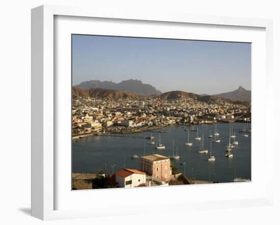 Mindelo City and Harbour, Sao Vicente, Cape Verde Islands, Atlantic, Africa-G Richardson-Framed Photographic Print