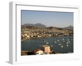 Mindelo City and Harbour, Sao Vicente, Cape Verde Islands, Atlantic, Africa-G Richardson-Framed Photographic Print