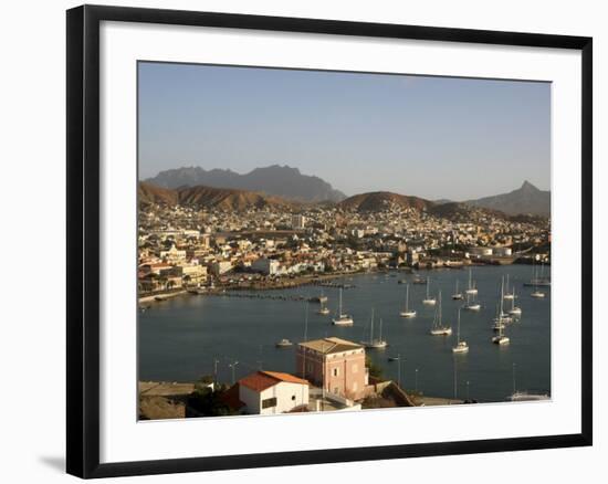 Mindelo City and Harbour, Sao Vicente, Cape Verde Islands, Atlantic, Africa-G Richardson-Framed Photographic Print