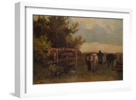 'Minding Cows, Herisson', c1869, (1938)-Anton Mauve-Framed Giclee Print