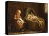 Minding the Baby-Evert Pieters-Stretched Canvas