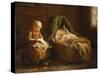 Minding the Baby-Evert Pieters-Stretched Canvas