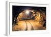 Mine Gold Underground Tunnel Railroad-TTstudio-Framed Photographic Print