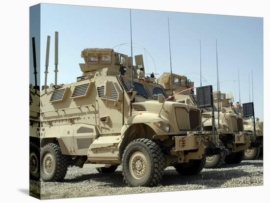 Mine Resistant Ambush Protected Vehicles Sit in the Parking Area at Joint Base Balad, Iraq-Stocktrek Images-Stretched Canvas