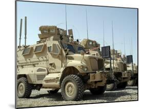 Mine Resistant Ambush Protected Vehicles Sit in the Parking Area at Joint Base Balad, Iraq-Stocktrek Images-Mounted Photographic Print