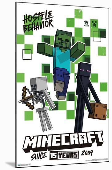 Minecraft: 15th Anniversary - Hostile Behavior-Trends International-Mounted Poster