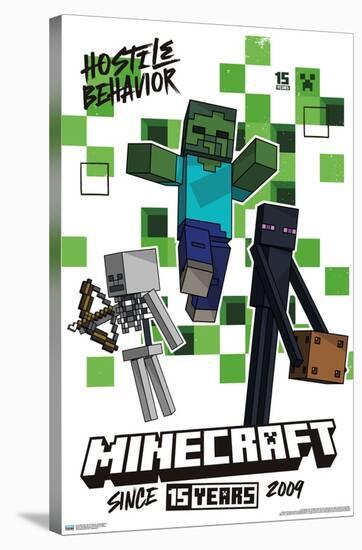 Minecraft: 15th Anniversary - Hostile Behavior-Trends International-Stretched Canvas