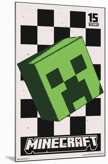 Minecraft: 15th Anniversary - Posterized Creeper-Trends International-Mounted Poster