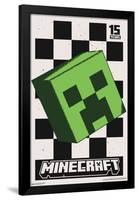 Minecraft: 15th Anniversary - Posterized Creeper-Trends International-Framed Poster